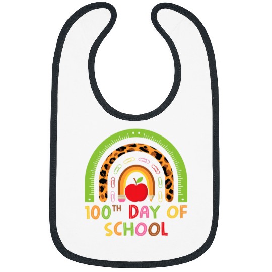 Happy 100th Day of Kindergarten School Teacher Student kids 7 Bibs