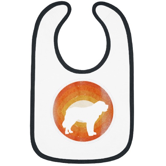Dog Saint Bernard Graphic 365 Dog Breed Saint Bernard Retro Style Bibs