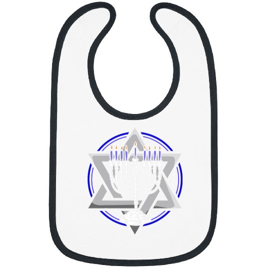 Hanukkah Menorah Jewish Chanukah Star of David Gift Bibs