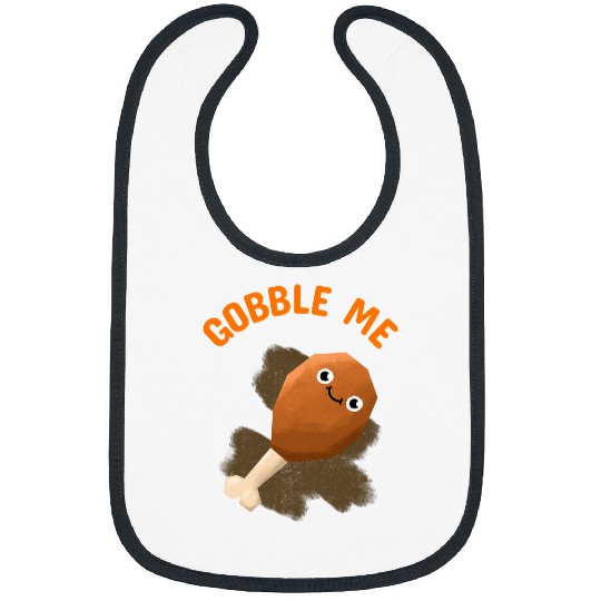 Gobble Me Thanksgiving Dinner KawaiiStyle Illustration Bibs