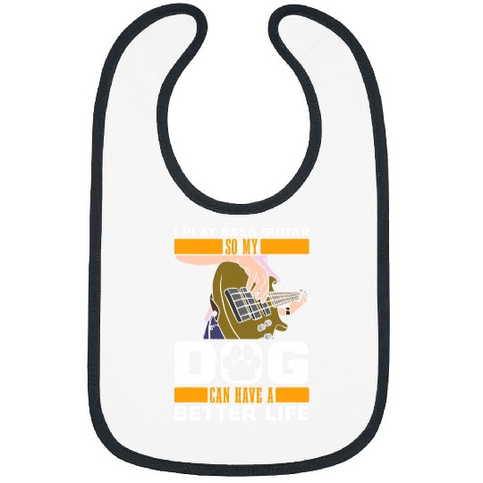 Funny Guitar Bassist Dog Guitarist Musician Bass Guitarist Bibs
