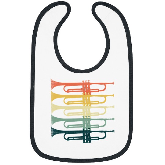 Funny Trumpet vintages Marching Band Trumpet Player Retro Design Trumpeter 4 Bibs