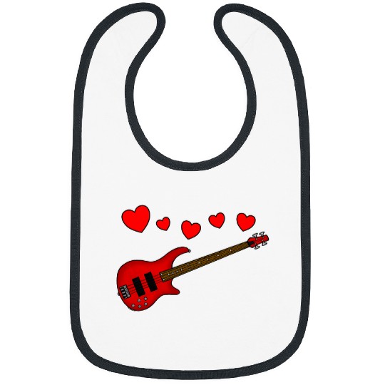 Funny Guitar Bass Guitarist Valentines Day Bassist Musician Anniversary Guitarist Bibs