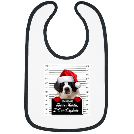Dog Saint Bernard Dear Santa I Can Explain Funny Christmas Saint Bernard Bibs