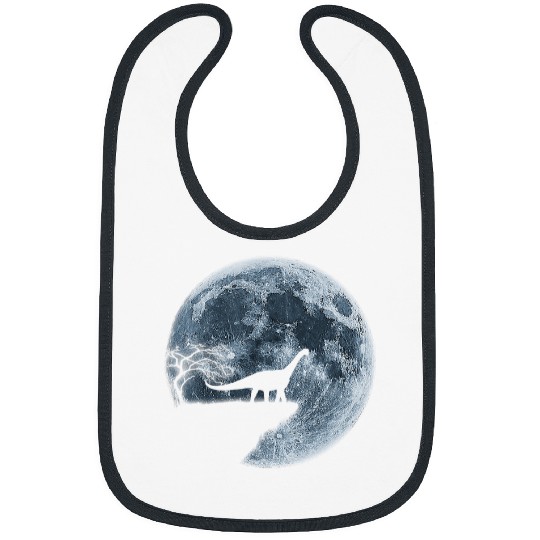 Brontosaurus Halloween Costume Moon Silhouette Bibs