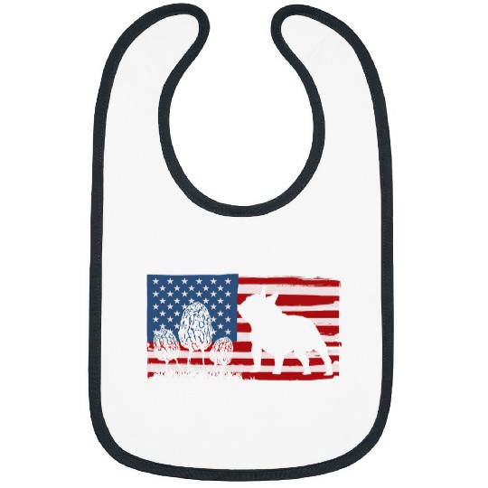 American Flag Morel Mushroom Hunting French Bulldog Frenchie Bibs