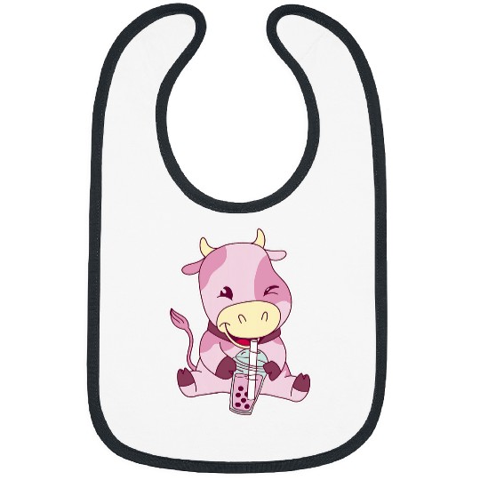 Cow Lover Boba Tea Bubble Tea Anime Kawaii Cow Bibs