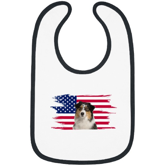 American Flag Dog Australian Shepherd Bibs