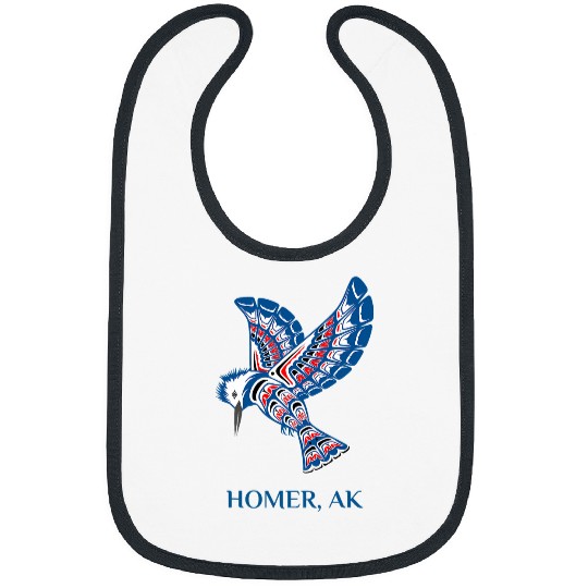 Homer Alaska Kingfisher Native American Indian Tribal Bird Bibs