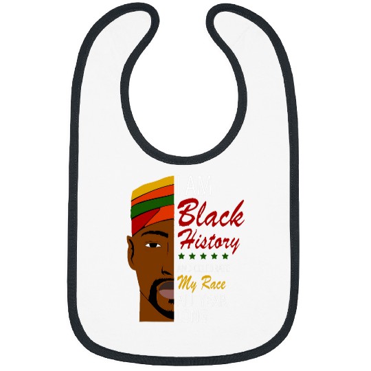 Black History Month African Man Afro Celebrate My Race Bibs