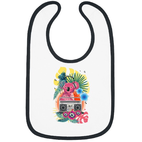 Funny Bear Cute flower koala Boommbox cute koala Cute Bears Bibs