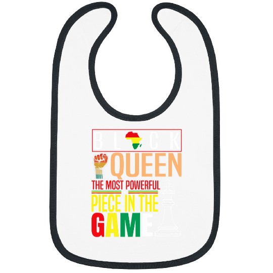 Black Queen The mosts Powerful Piece Afro American Women Tee 4 Bibs