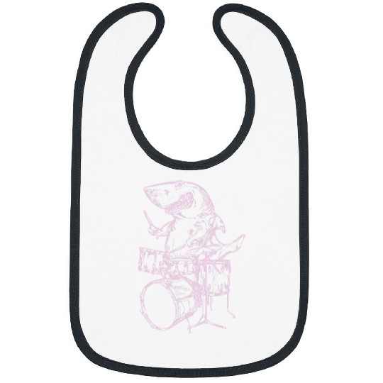 Funny Drummer Ocean Shark SEEMBO Shark Playing Drums Bibs