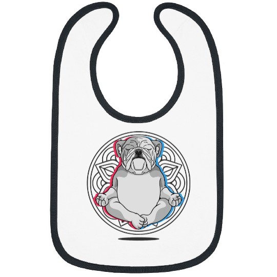 English Bulldog Pet Namaste Bulldog Mandala Lotus Meditation English Bulldog 1 Bibs