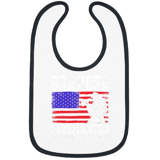 Fireman Firefighter Grandpa Firefighter The Man The Legend American Flag Firemen Bibs