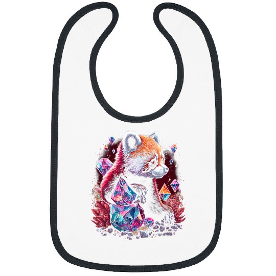 Funny Bear Esoteric Red Panda Pet Art Crystals Cute Illustration Design 1 Cute Bears Bibs
