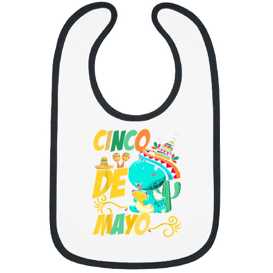 Funny Ukulele Cinco De Mayo Dino TRex Ukulele Maracas Tacos Sombrero Bibs