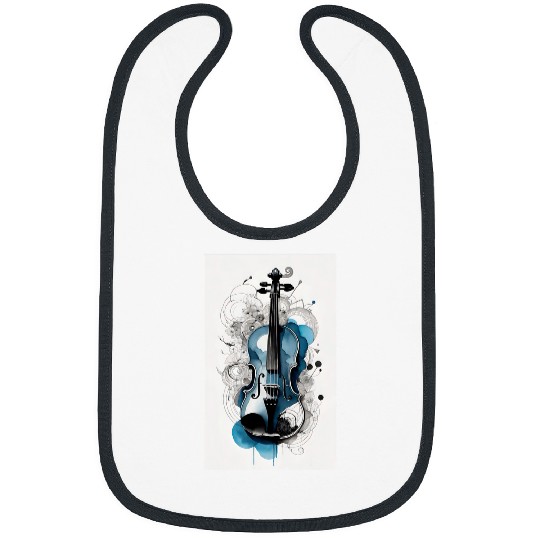 Funny Violin Modern Violin Artwork Musical Instrument Graphic Bibs
