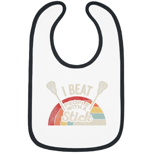 Sport Lacrosse Gift Player Retro I Beat People With A Stick 23 Bibs
