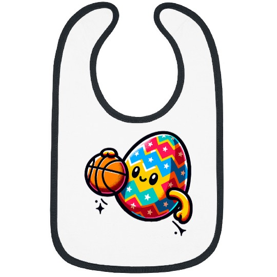 Sport Basketball Easter Egg Playing Basketball Sports Boys Men Kids Toddler 2 Bibs