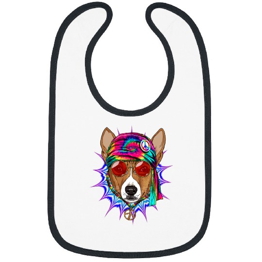 Basenji Pet Tie Dye Hippie Basenji Hippiness Peace Love Dog 647 Bibs