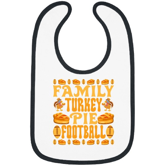 Sport American Football Lacrosse Gift Family Turkey Pie Football Sports Vintage Thanksgiving Days Bibs