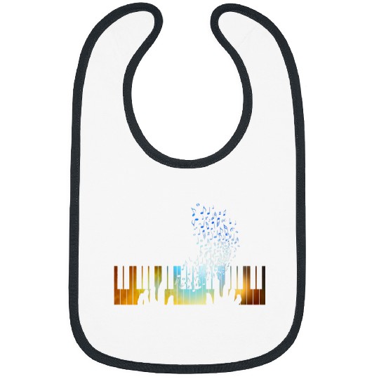 Funny Piano Music Keyboard Piano for Men Women Kids Bibs