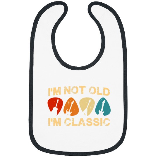 Funny Guitar Im Not Old Im Classic Retro vintages Pickup Guitar 3 Guitarist Bibs