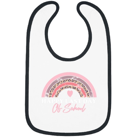 Happy Last Day of School Teacher Student Rainbow Graduation Bibs