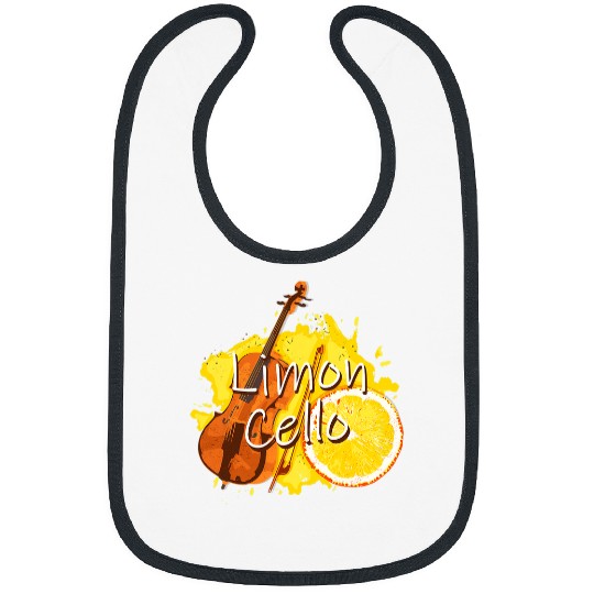 Funny Cellist Limoncello Lemon Liqueur Italy Limon and cello pun Bibs