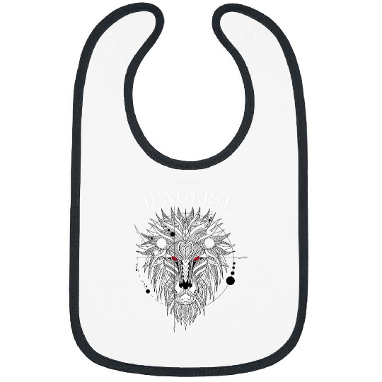 Funny Drummer and Bass Jungle music Junglist dnb Music Lion Head Bibs