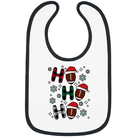 Sport American Football Ho Ho Ho Funny Santa American Football Lovers Christmas Bibs