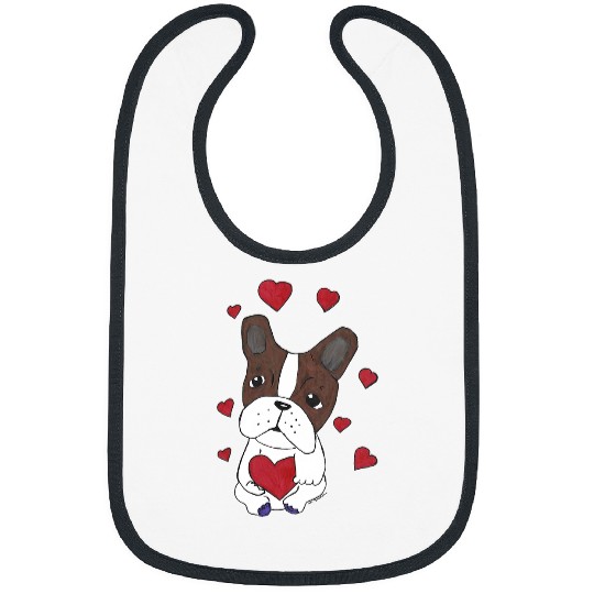 Boston Terrier Pet with Hearts Bibs