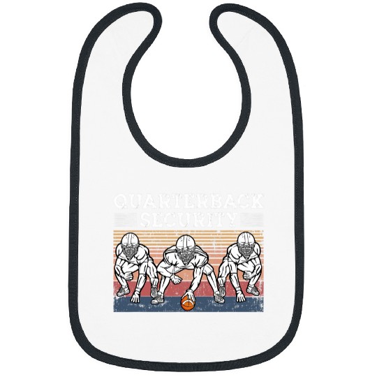 Sport American Football Funny quarterback security Offensive Lineman Retro football 1 Bibs
