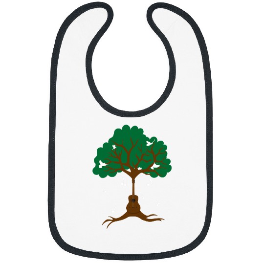 Funny Guitar Tree Nature Birds Guitar Roots Environment Guitarist Bibs