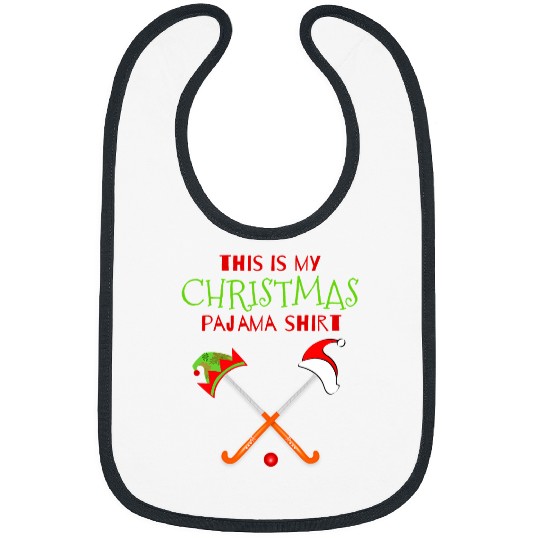 Sport Hockey This Is My Christmas Pajama Field Hockey Santa Elf Tee Bibs
