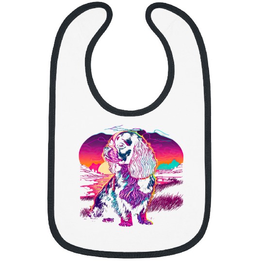 Cavalier Pet Retro Aesthetic Cavalier King Charles Spaniel Bibs