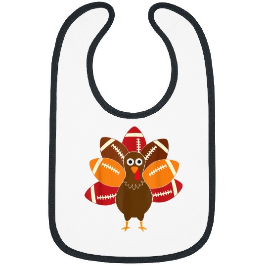 Sport American Football Lacrosse Gift Funny Thanksgiving Turkey Day And Football Bibs