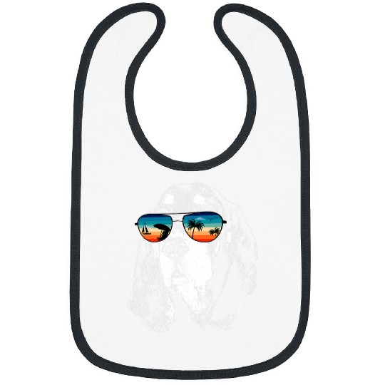 Coonhound Pet BLACK AND TAN COONHOUND s With Glasses Sunglasses Retro Bibs