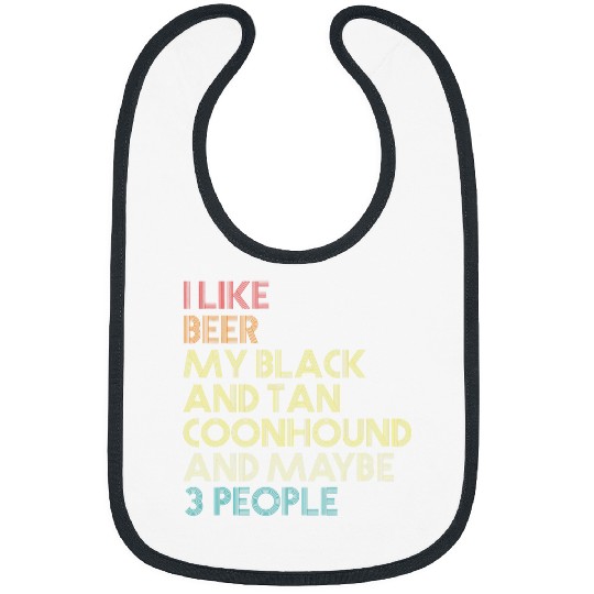 Coonhound Pet Black and Tan Coonhound Owner Dog Beer Lover Vintage Retro Bibs