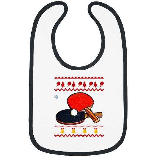 Sport Ping Pong Pajama Ugly Christmas Funny Gift Sport Lovers Bibs