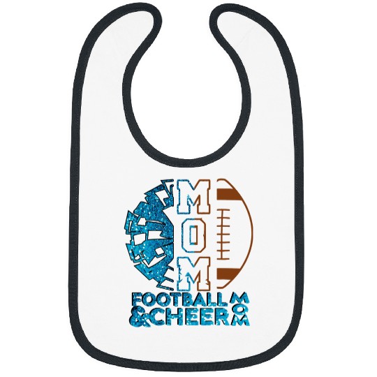Sport American Football Cheer Football Cheerleading Mom Of Both Messy Bun Bleached Bibs