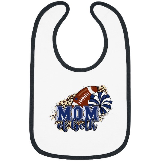 Sport American Football Mom Of Both Football And Cheer Cheerleader Leopard Cheetah Bibs