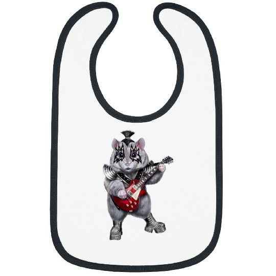 Funny Guitar Hamsters Punk Rock Hamster Playing Electric Guitarist Bibs