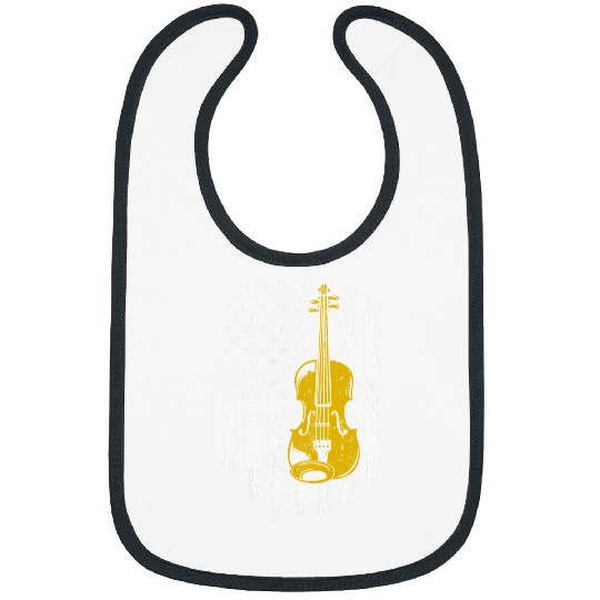 Funny Violin Amarican Flag Orchestra Violin Player Bibs