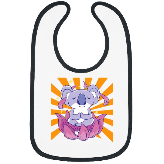 Funny Bear Lotus Koala Meditating Cute Bears Bibs