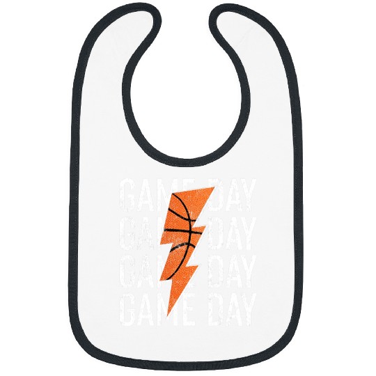 Funny Basketball vintages Game Day Basketball Lightning Bolt Funny Team Sport Bibs