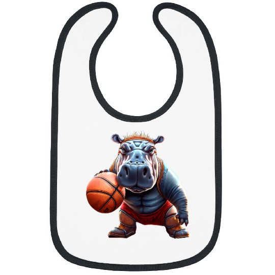 Sport Basketball Hippo Tee Groovy Hippo Bibs