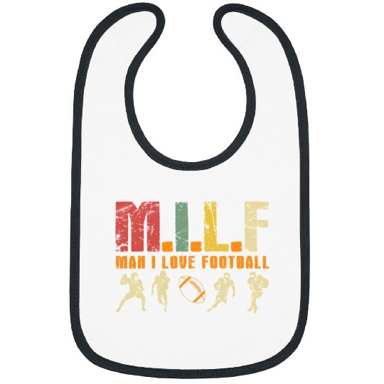 Sport American Football Man I Love Football Vintage MILF Funny Football Bibs