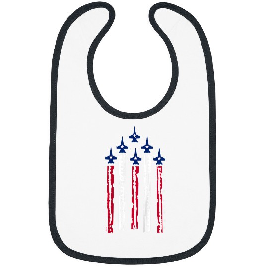 Kids American Flag Patriotic Fighter Jet Airplane Plane US Bibs